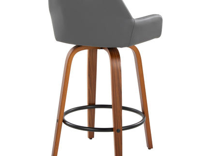 Daniella - Contemporary Fixed Height Counter Stool With Swivel With Round Footrest (Set of 2)