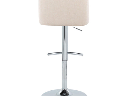 Toriano - Contemporary Adjustable Barstool With Swivel & Rounded T Footrest (Set of 2)