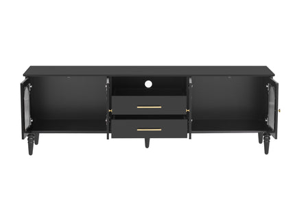TV Stand For TVs Up To 75", Entertainment Center Media Console For Living Room - Black