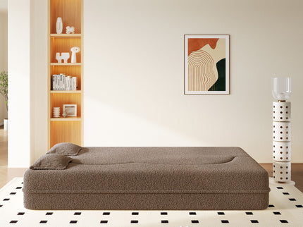 Modern Floor Sleeper Sofa Bed With 2 Pillows, Convertible Twin Size Folding Mattress For Living Room