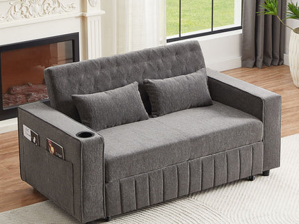 Pull-Out Sofa Bed Convertible Couch With Adjustable Backrest For Living Room