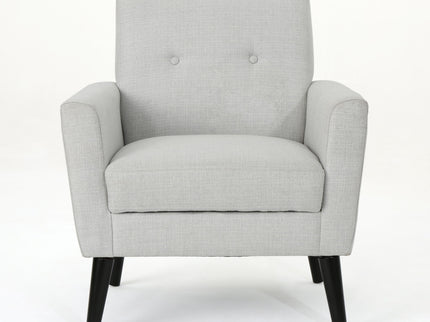 Radiantize - Upholstered Fabric Club Chair With Square-Off Back And Button Tufted
