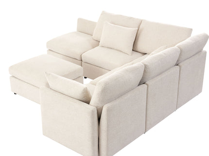 Sectional Sofa Modular U-Shaped With Ottoman & USB Ports