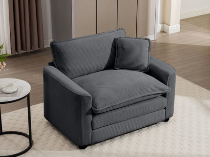 Modern Classic Fabric Single Chair Deep Seat Sofa With Pillow