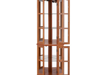 Corner Curio Cabinet With 5 Shelves And Lighting System (E26 Light Bulb Not Included)