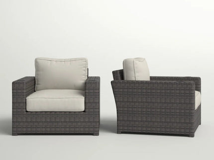 Outdoor Armchairs With Cushions (Set of 2) - Espresso / Gray
