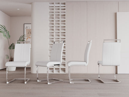 Modern Dining Chairs With Padded Seat, High Back