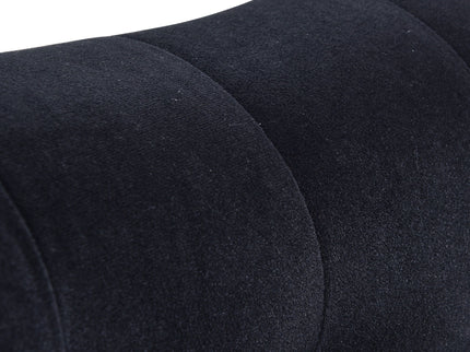 Velvet Chaise Lounge, Button Tufted Right Arm Facing Lounge Chair With Nailhead Trim For Living Room - Black