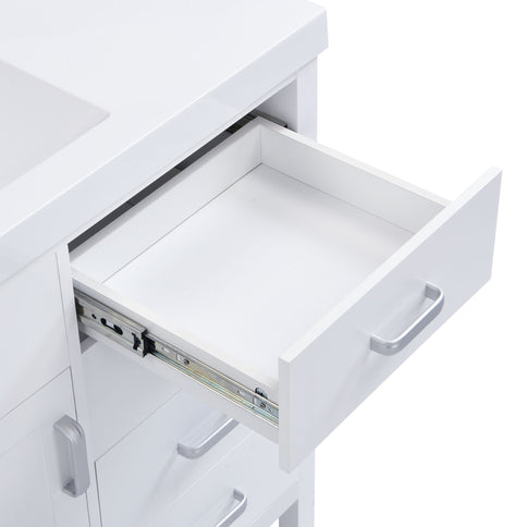 46.5" Modern Bathroom Vanity Cabinet Only, Soft Close Door & 6 Drawers - White