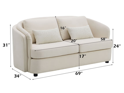 Mariko - 3 Piece Living Room Set Sofa Loveseat Chair - Beige