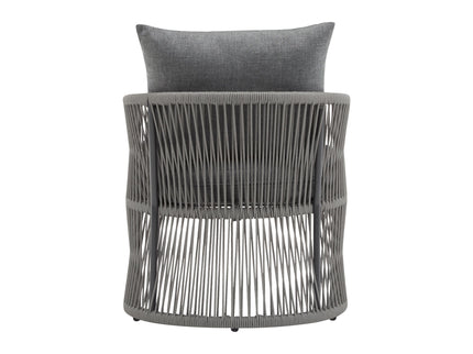 Modern Curved Aluminum Lounge Chair With Stylish Rope Weave Design And Cushioned Comfort For Outdoor