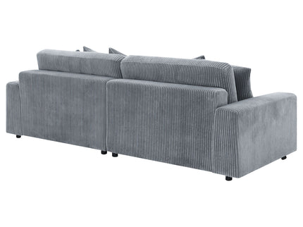 Marcus - Fog Track Arms Reversible Sectional With Pillows - Fog