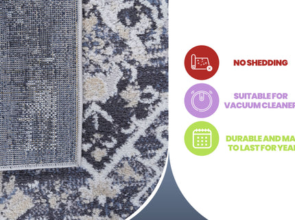 Payas - 5' X 7' Traditional Area Rug - Gray / Blue