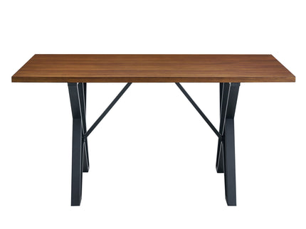 Industrial Style Indoor Dining Table With Metal Legs - Walnut / Black