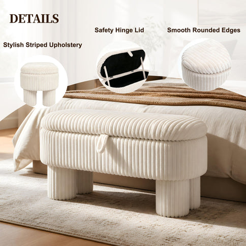 Modern Storage Ottoman Bench For Living Room