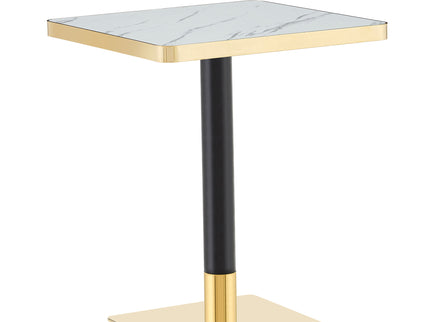 Square Dining Table & Pedestal For Kitchen - Black / Gold / White