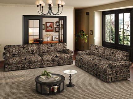Luxuriously Comfortable Cloud Couch With Elegant Rolled Arms & Pleated Skirt Design