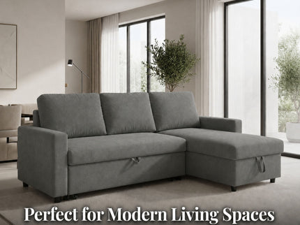 L - Shaped Convertible Sofa Bed With Storage Chaise