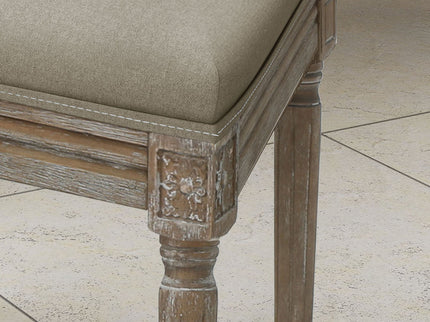 Traditional Style Dining Chair Set With Fabric Upholstery
