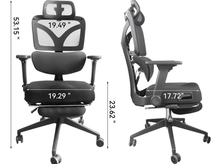 Zero Gravity Ergonomic Office Chair With 145° Recline, 3D Headrest - Black