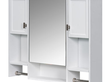 Wall Mounted Bathroom Storage Cabinet With Mirror, Medicine Cabinet With Towel Bar
