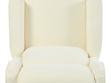 Push Back Recliner Chair Upholstered Recliner Armchair With Classic Wing Back And Solid Gourd-Shaped Legs