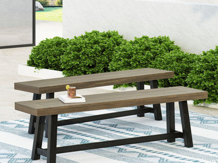 Cloud - Outdoor Bench With Acacia Wood Frame And Slat Panel Design