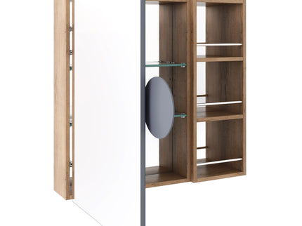 29.63" Wall Mounted Bathroom Cabinet With Adjustable Shelves - Imitative Oak