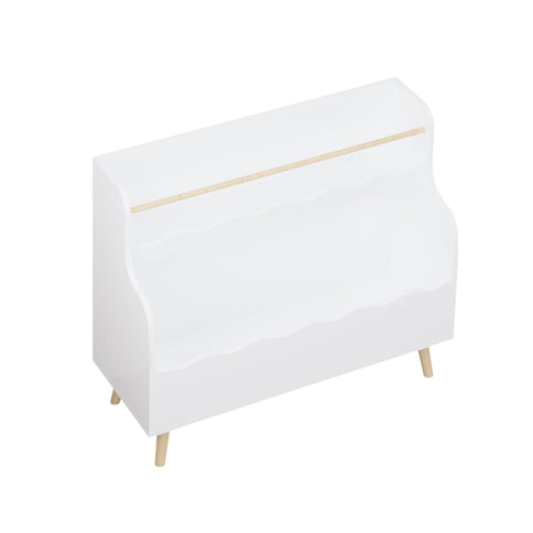 Kids Bookcase, Children Book Organizer Toy Storage Cabinet - White