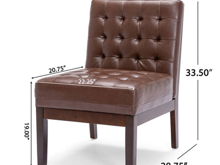Contemporary Accent Chair With Tufted Waffle Stitch - Dark Brown