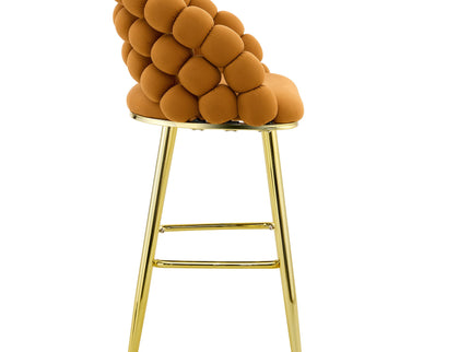 Bubble, Ball Chain Tufted Bar Chairs For Kitchen Island & Home Bar (Set of 2)
