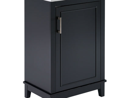 Modern Small Bathroom Vanity Cabinet With Ceramic Basin, Ample Storage, 1 Soft Close Door