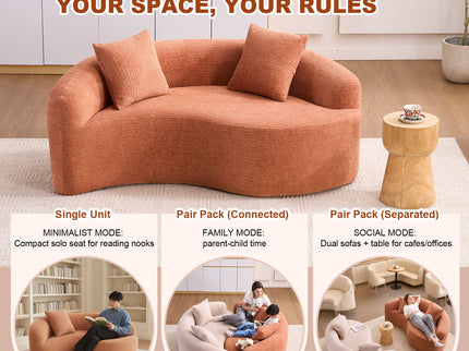 Tai Chi - Curved Dual Depth Loveseat