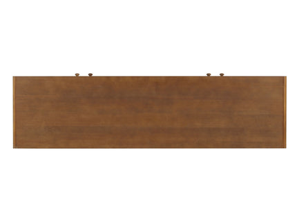 Modern Scandinavian 4 Door Sideboard Storage Cabinet With Adjustable Shelves - Brown / Gold