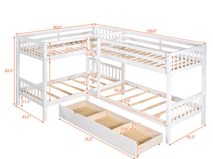 L Shaped Bunk Bed With Drawers