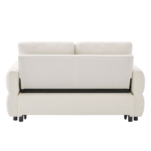 Convertible Sofa Bed Loveseat With Adjustable Backrest And USB Ports