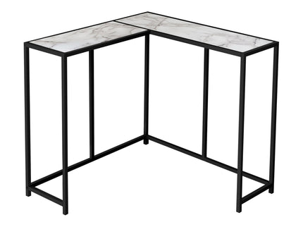 Corner Accent Console Table For Entryway, Unique L-Shaped Design