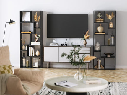 Asymmetrical Display Shelf & Bookcase, 5 Tier