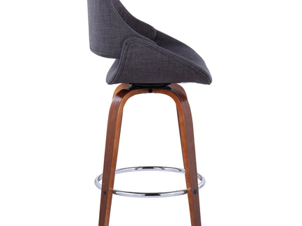 Fabrico - Mid Century Modern, Fixed Height Counter Stool With Round Footrest (Set of 2)