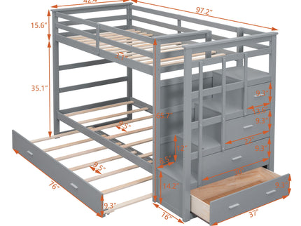 Bunk Bed With Trundle And Staircase