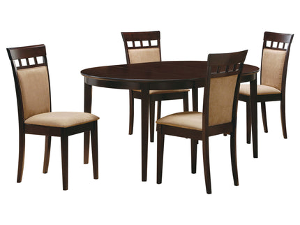 Gianna - 5 Piece Dining Set With Oval Table And Side Chairs - Cappuccino