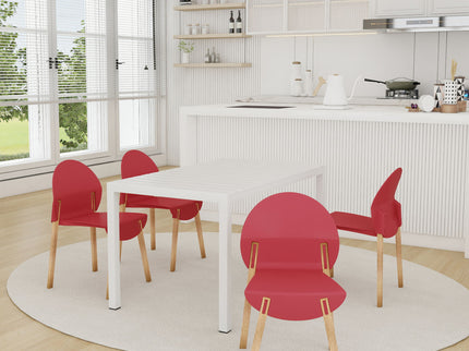 4 Piece Set Of Single Chairs With Long Table
