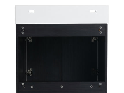 Modern Wall Mounted Bathroom Vanity With Resin Sink And Storage Rack