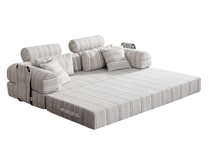 Convertible Sleeper Sofa Bed With High Density Compressed Sponge, Upholstered Couch For Living Room