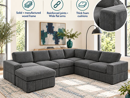 Modular Sectional Sofa, Reversible Set