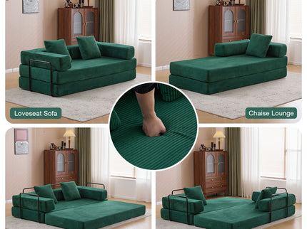 Floor Couch, Convertible Floor Sofa Bed With Pillow Back Support Armrest
