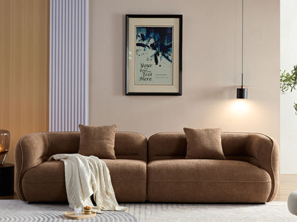Sectional Sofa With Durable Fabric, Solid Wood Frame, And High Density Sponge Fill