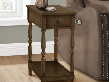 Accent End Table, 2 Tier, Storage Drawer, Traditional Stylish Design