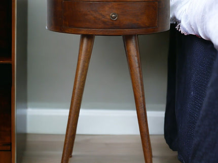 Nordic Chestnut Circular Nightstand