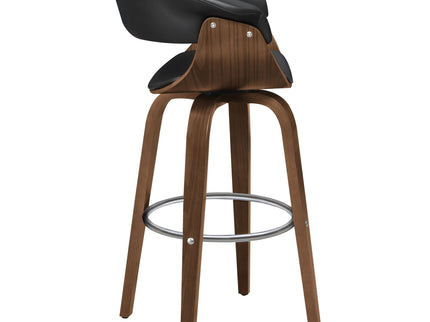 Swivel Bar Stool Elegant Design With Upholstery - Walnut